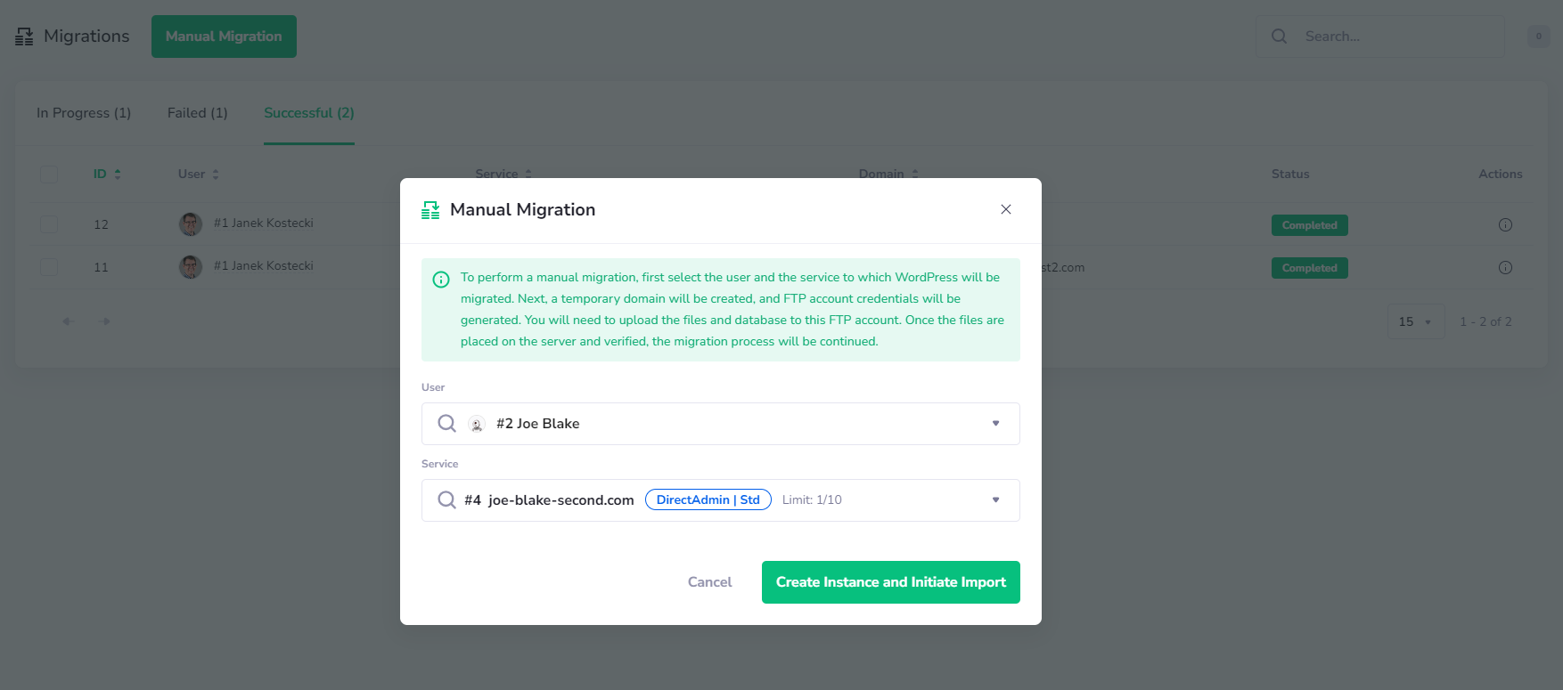 Triggering manual migration - PanelAlpha Documentation